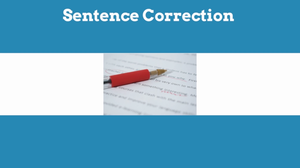 Sentence Correction : Verbal Ability